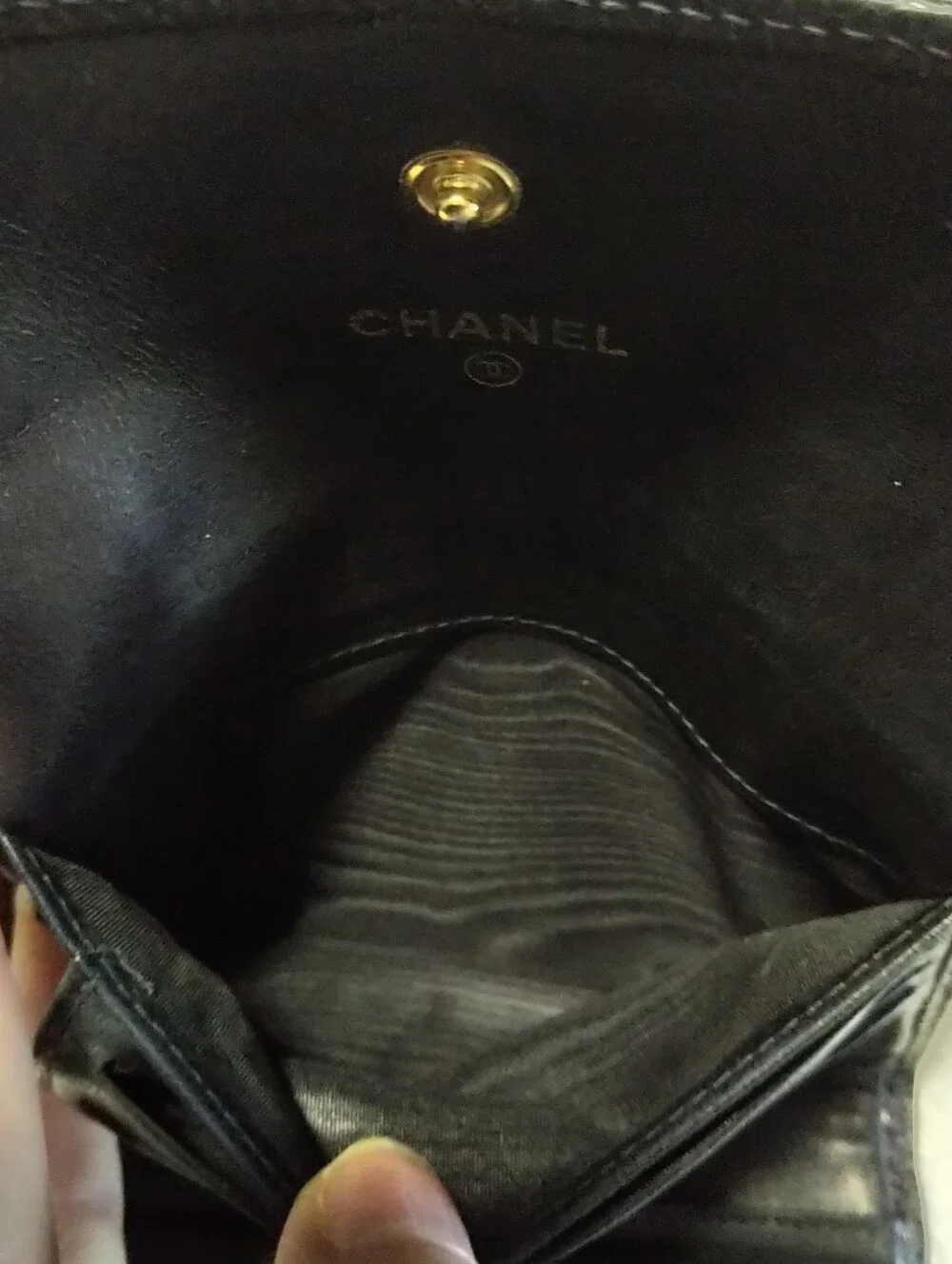 Authentic CHANEL Vintage Black Caviar Leather Wallet